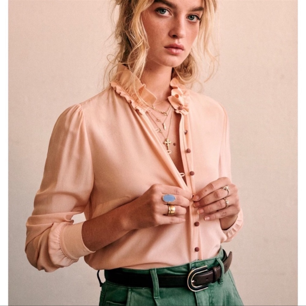 SÉZANE BNWT Silk Rox Blouse Top Sz 40